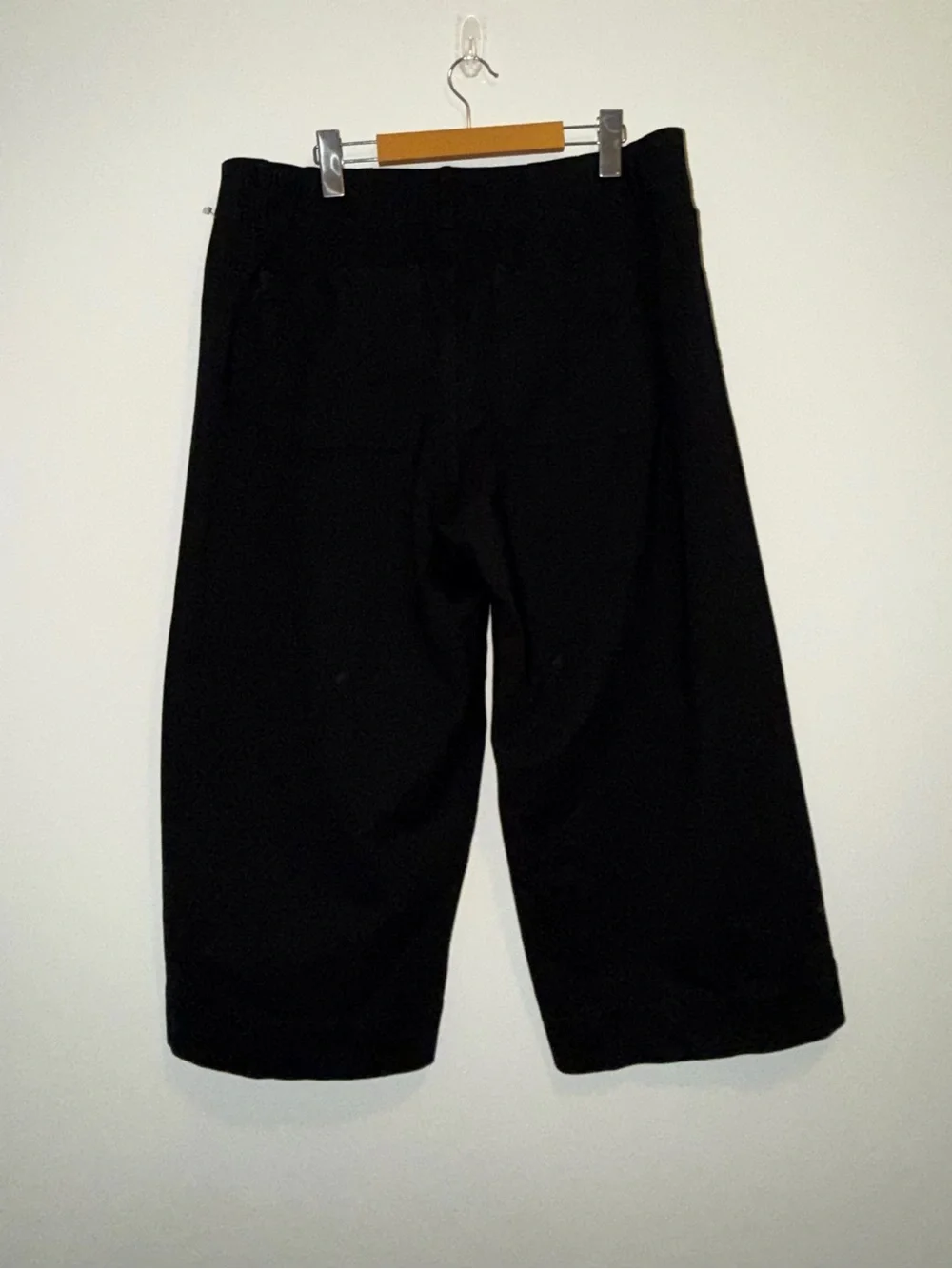 Anthropologie Maeve Ponte wide leg Colette crop black 16 capri minimal neutral - Picture 7 of 10